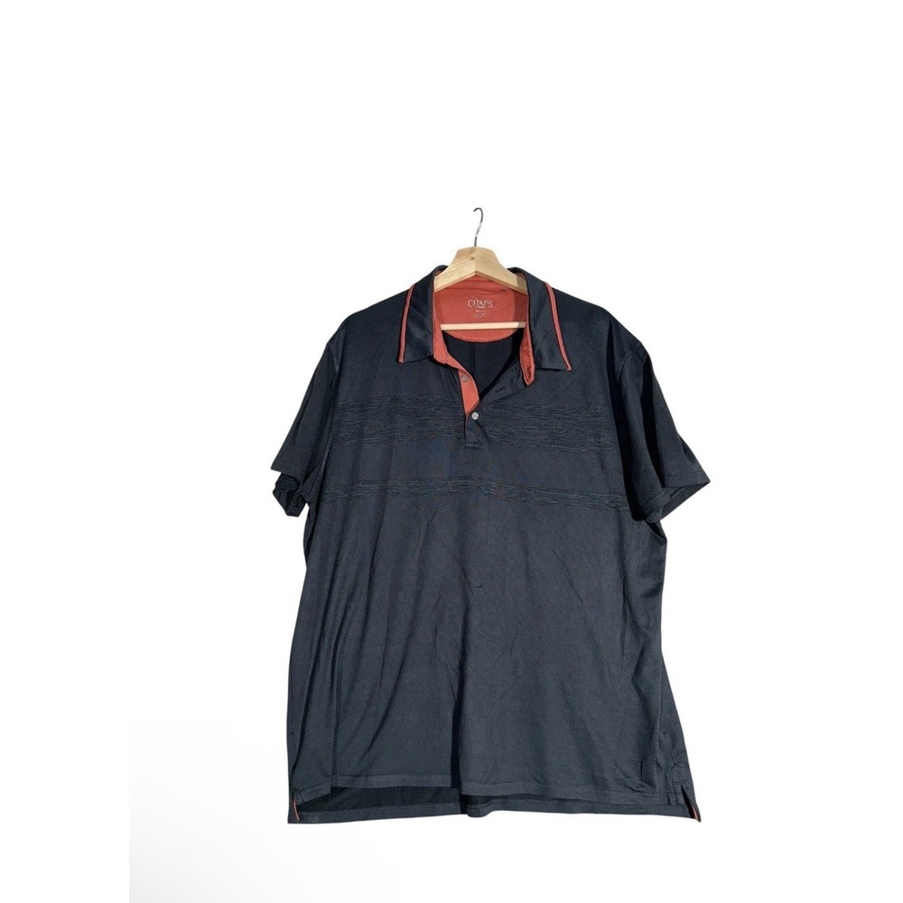 Chaps Golf Polo Shirt Mens Sz 2XL Gray Stretch Short Sleeve Collared Performance